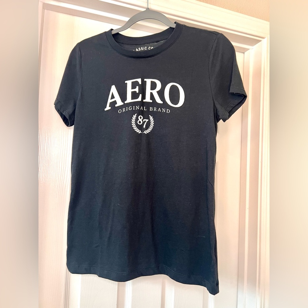 🎆3for$20 NWOT Aeropostale Navy Blue AERO Logo Graphic Tee with '87 Crest Design